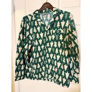 Hanna Andersson Winter Green Tree Flannel Christmas Pajamas Adult Medium